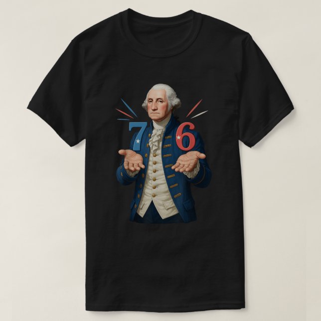 Camiseta George Washington 7 6 Meme Historia Arte (Diseño del anverso)