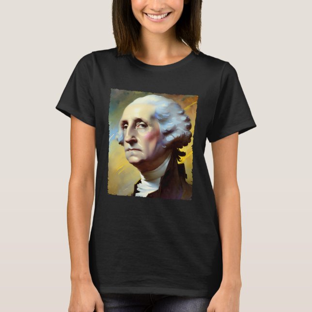 Camiseta George Washington Art Painting 4th of July USA (Anverso)