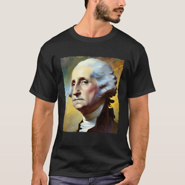 Camiseta George Washington Art Painting 4th of July USA (Anverso)