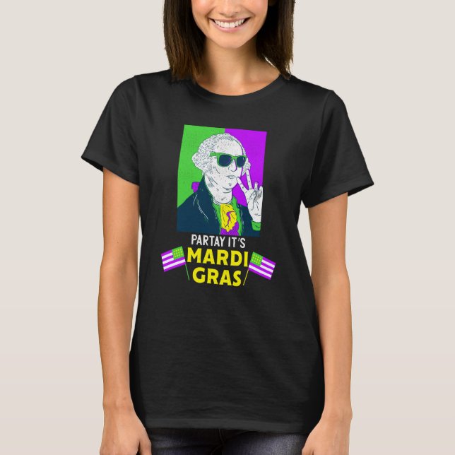 Camiseta George Washington Beads Mardi Gras New Orleans 202 (Anverso)
