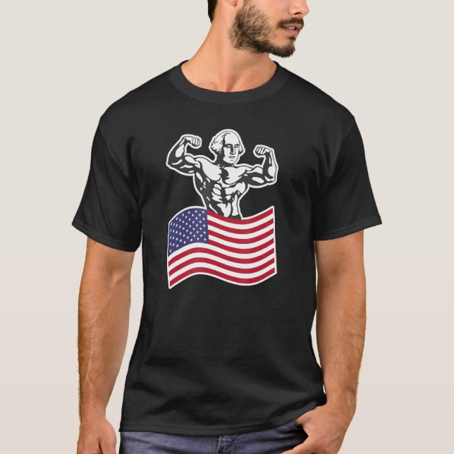 Camiseta George Washington Buff American Flag (Anverso)