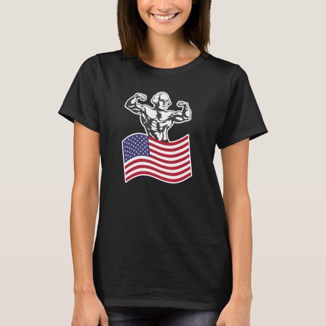 Camiseta George Washington Buff Bandera Americana (Anverso)