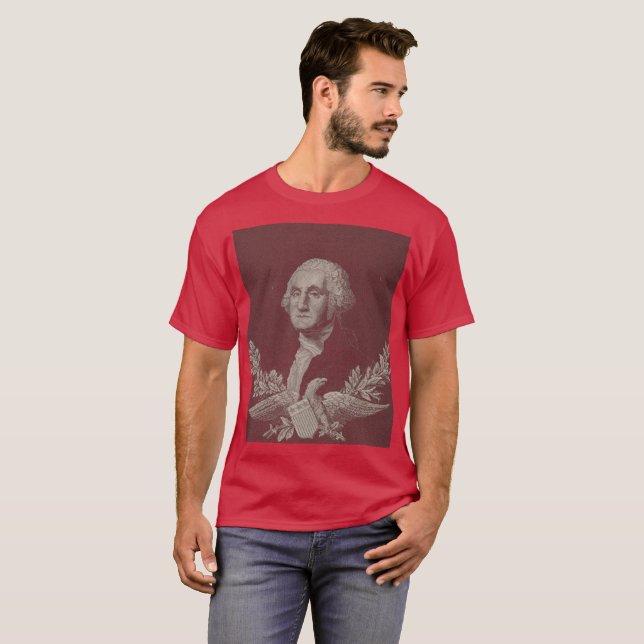 Camiseta George Washington Eagle Stars Stripes USA Retrato (Anverso completo)