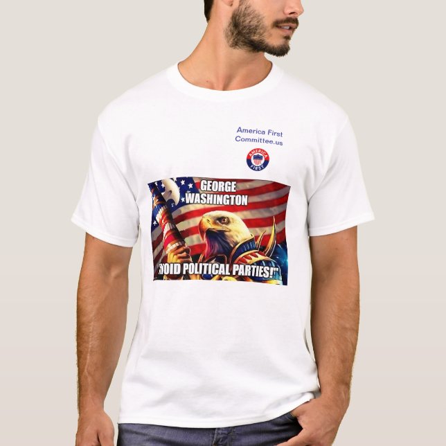 Camiseta George Washington "Evite Fiestas políticos" (Anverso)
