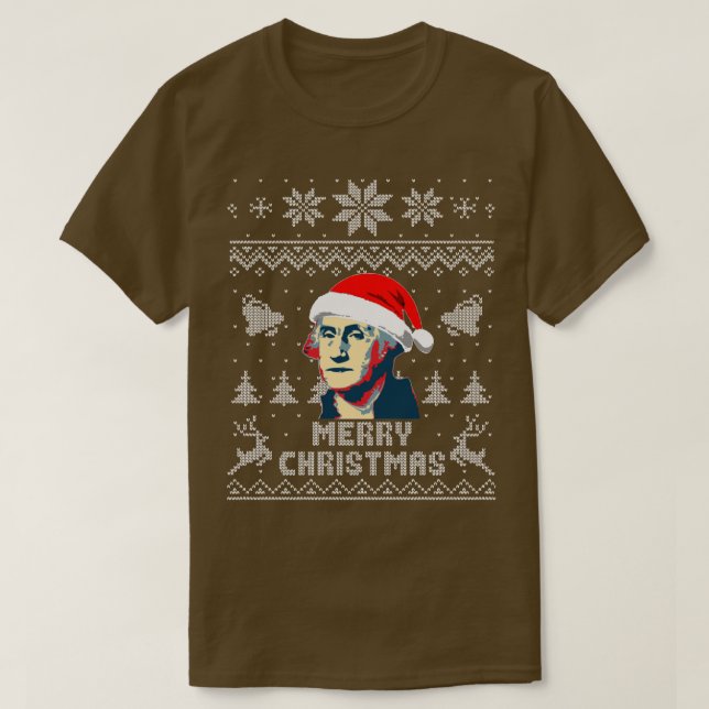Camiseta George Washington Feliz Navidad (Diseño del anverso)