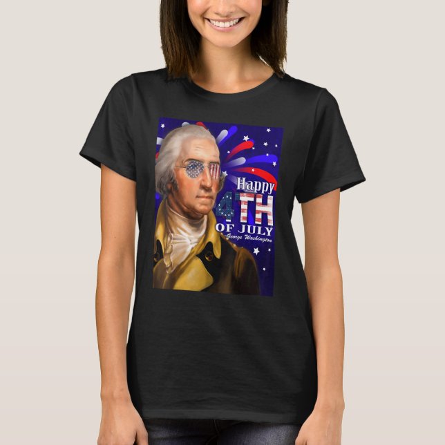 Camiseta George Washington Gafas De Sol 4 De Julio Diseño (Anverso)