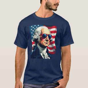 Camiseta George Washington Gafas de sol Bandera estadounide
