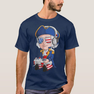 Camiseta George Washington Gamer Cuarto De Julio Bandera De