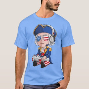 Camiseta George Washington Gamer Cuarto De Julio Bandera De