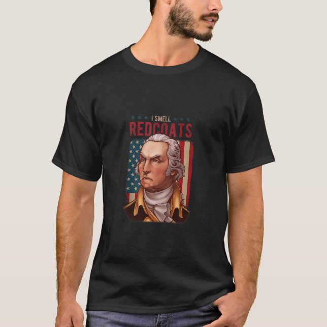 Camiseta George Washington I Smelt Redcoats Bandera America (Anverso)