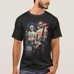 Camiseta George Washington Lincoln Tocando Guitarra Abe