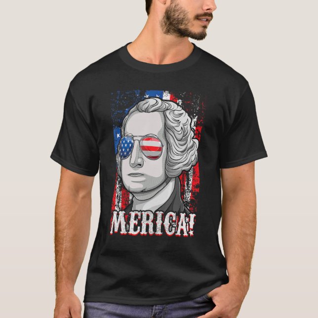 Camiseta George Washington Merica 4 De Julio Estadounidense (Anverso)