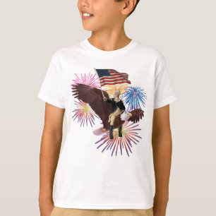 Camiseta George Washington montando un águila con bandera
