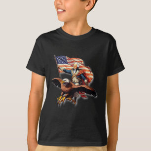 Camiseta George Washington Riding A Bald Eagle Patriotic Wo