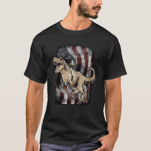 Camiseta George Washington Riding T Rex Dinosaur