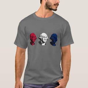 Camiseta George Washington rojo, blanco, y azul