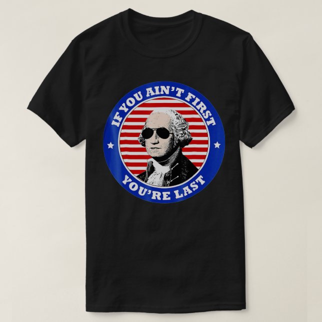 Camiseta George Washington Sunglasses 4th of July  (Diseño del anverso)