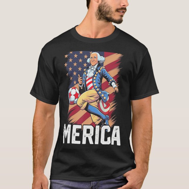 Camiseta George Washington, USA Fourth 4th of July, Funny S (Anverso)