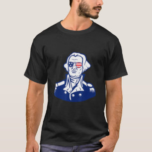 Camiseta George Washington Usando Gafas De Sol Con Bandera 