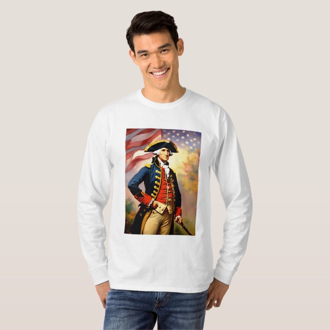 Camiseta George Washington vestido de guerra (Anverso completo)