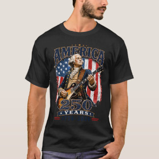 Camiseta George Washington Vintage Tocando Guitarra 250