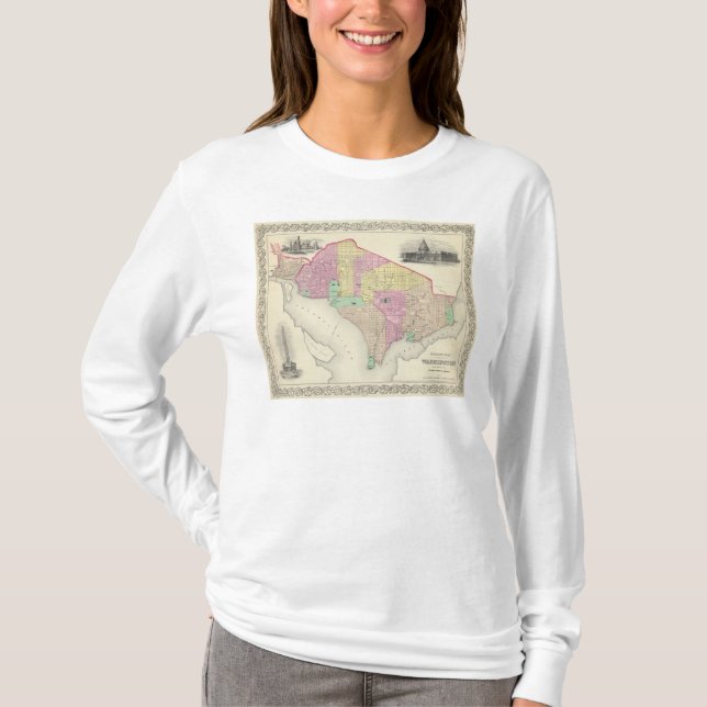 Camiseta Georgetown y la ciudad de Washington (Anverso)