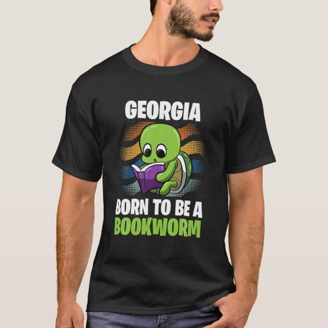 Camiseta Georgia - Born To Be A Bookworm - Personalized (Anverso)