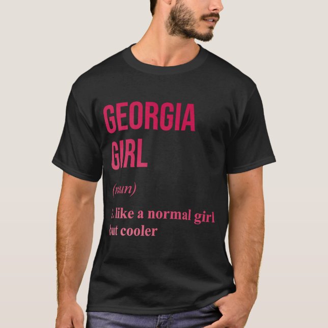 Camiseta Georgia Chica Estado rosado GA Mujer (Anverso)