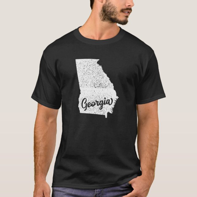 Camiseta Georgia Esquema Mapa Para Georgia Y Souvenir (Anverso)