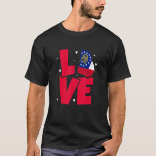 Camiseta Georgia Flag Love 4 De Julio Orgullo Hogar Patriót