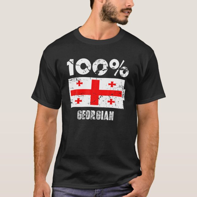 Camiseta Georgia Flag Support | 100% de alimentación de la  (Anverso)