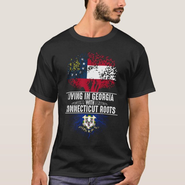Camiseta Georgia Home Connecticut Roots State Tree Flag (Anverso)