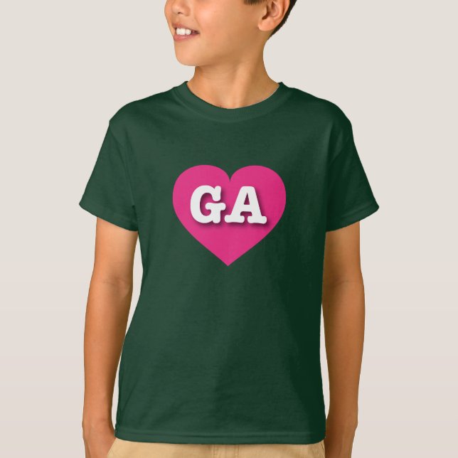 Camiseta Georgia Hot Pink Heart - Amo GA (Anverso)