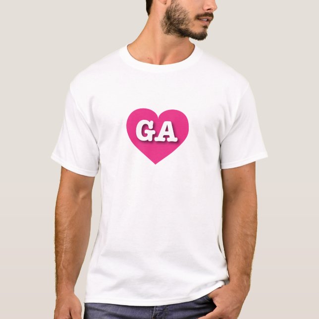 Camiseta Georgia Hot Pink Heart - Amo GA (Anverso)