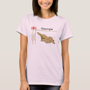 Camiseta Georgia Mapa + Bandera + Título