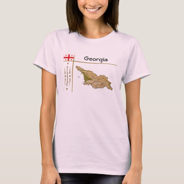 Camiseta Georgia Mapa + Bandera + Título (Anverso)