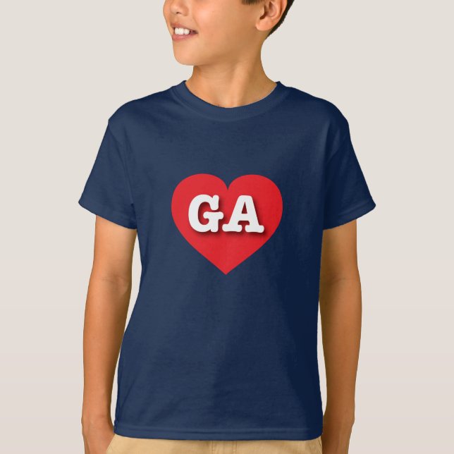 Camiseta Georgia Red Heart - Amo GA (Anverso)