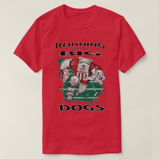 Camiseta "Georgia-Running Con Los Grandes Perros-Rojo (Diseño del anverso)