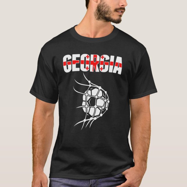 Camiseta Georgia Soccer Ball En Red Apoya Fútbol Georgiano (Anverso)