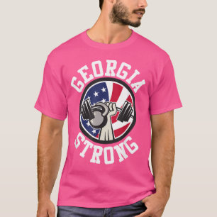 Camiseta Georgia Strong Barbell Kettlebell Y American Fla