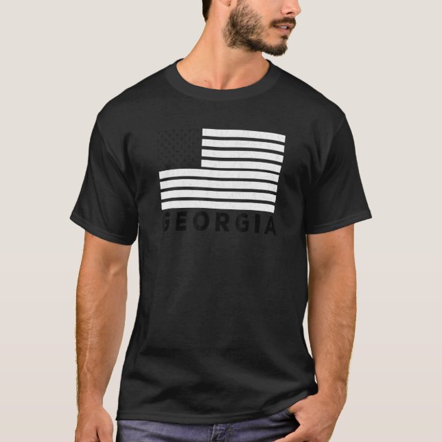 Camiseta Georgia USA Flag Athens Red & Black Athens GA Amer (Anverso)