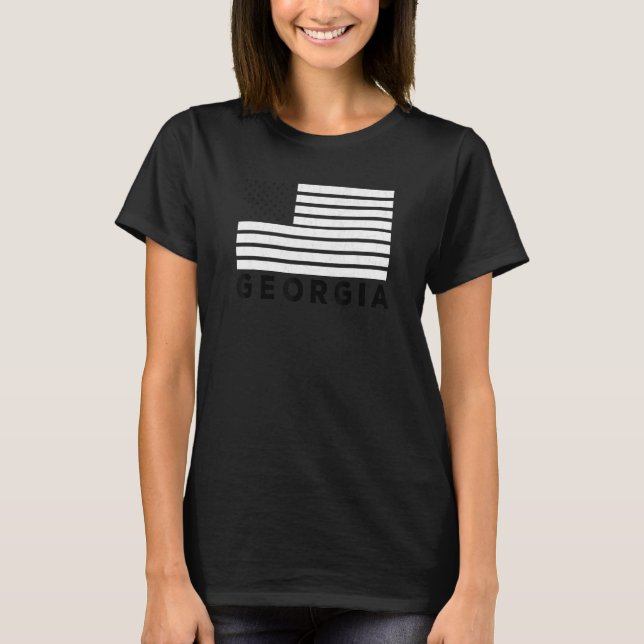 Camiseta Georgia USA Flag Athens Red & Black Athens GA Amer (Anverso)