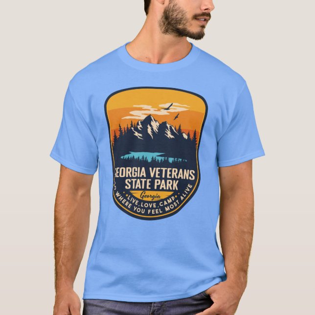 Camiseta Georgia Veterans State Park Georgia GA Badge Fores (Anverso)