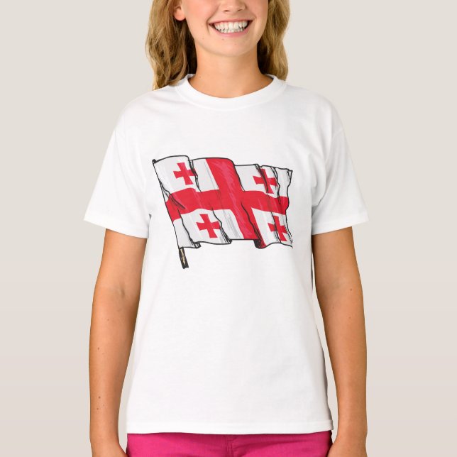 Camiseta Georgian Flag Red and White Cross (Anverso)