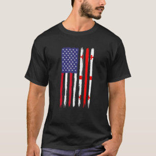 Camiseta Georgianos raíces mitad bandera americana patrióti