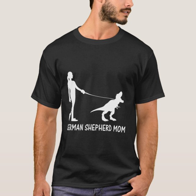 Camiseta Ger Shepherd Mom Dinosaur Gsd Dueños Trex Madre (Anverso)