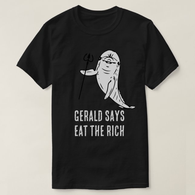 Camiseta Gerald dice Come a los Ricos (Diseño del anverso)