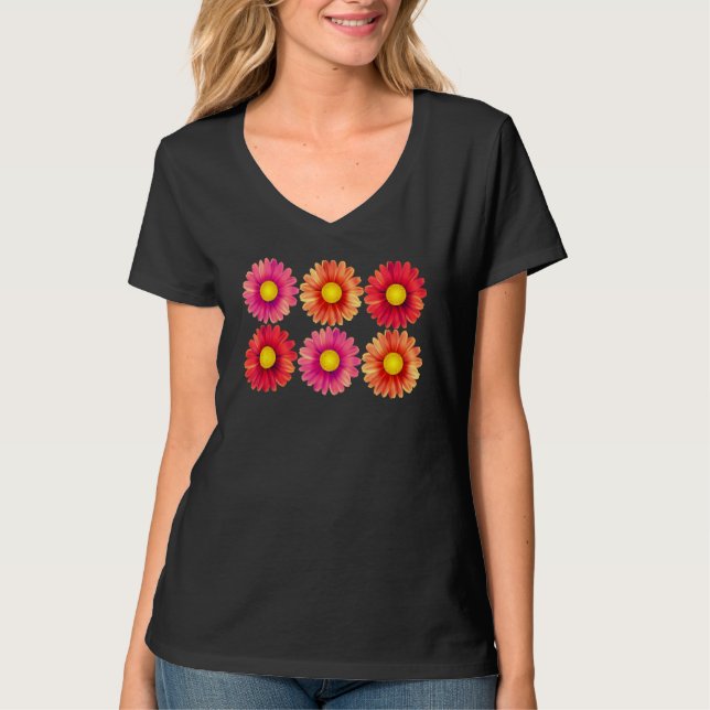 Camiseta Gerbera Daisies Cute Happy Classic Spring Flower (Anverso)