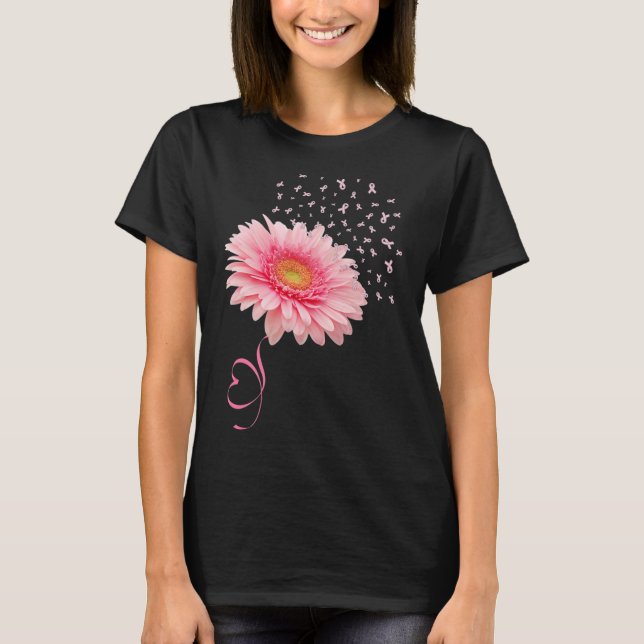 Camiseta Gerbera Daisy Flower Cinta Polen Cáncer de Mama M (Anverso)