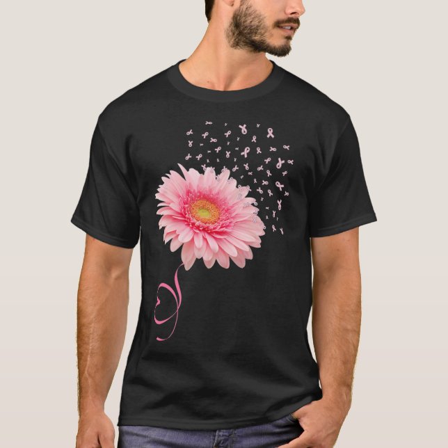 Camiseta Gerbera Daisy Flower Cinta Polen Cáncer de Mama M (Anverso)